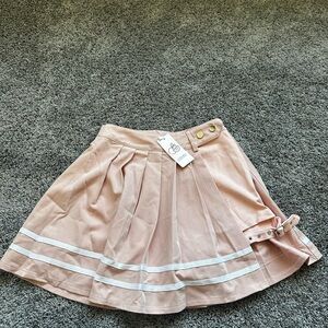 Chic Blush Pleated Mini Skirt